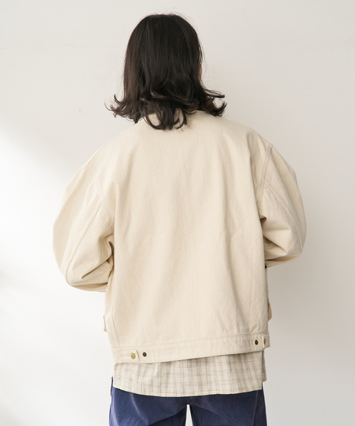 B.C STOCK(ベーセーストック)の「GOD ファーマーズジャケット(ブルゾン・メンズ・アイボリー/ブルー系その他/ネイビー・LARGE/MEDIUM)」の7枚目の写真