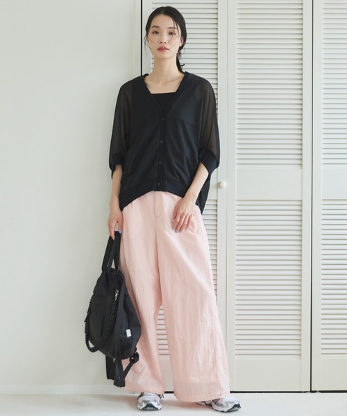 Doux archives(ドゥアルシーヴ)の「【ZOZO限定】トリコットシフォンドルマンカーディガン(シャツ/ブラウス・レディース・ブラウン/ブラック・FREE)」の4枚目の写真