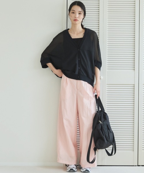 Doux archives(ドゥアルシーヴ)の「【ZOZO限定】トリコットシフォンドルマンカーディガン(シャツ/ブラウス・レディース・ブラウン/ブラック・FREE)」の6枚目の写真