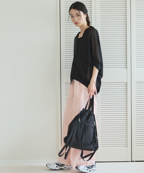 Doux archives(ドゥアルシーヴ)の「【ZOZO限定】トリコットシフォンドルマンカーディガン(シャツ/ブラウス・レディース・ブラウン/ブラック・FREE)」の7枚目の写真