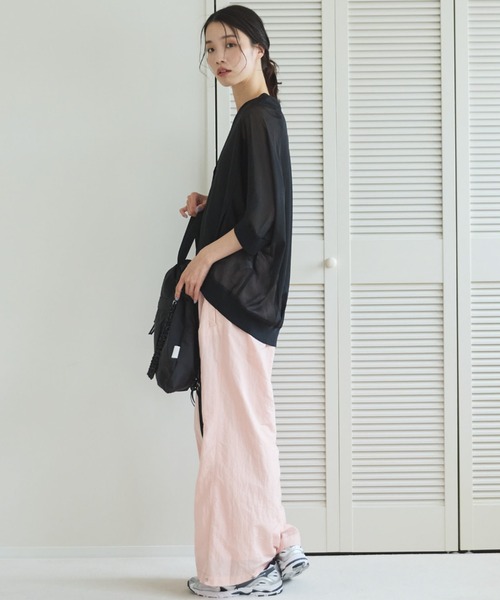 Doux archives(ドゥアルシーヴ)の「【ZOZO限定】トリコットシフォンドルマンカーディガン(シャツ/ブラウス・レディース・ブラウン/ブラック・FREE)」の9枚目の写真