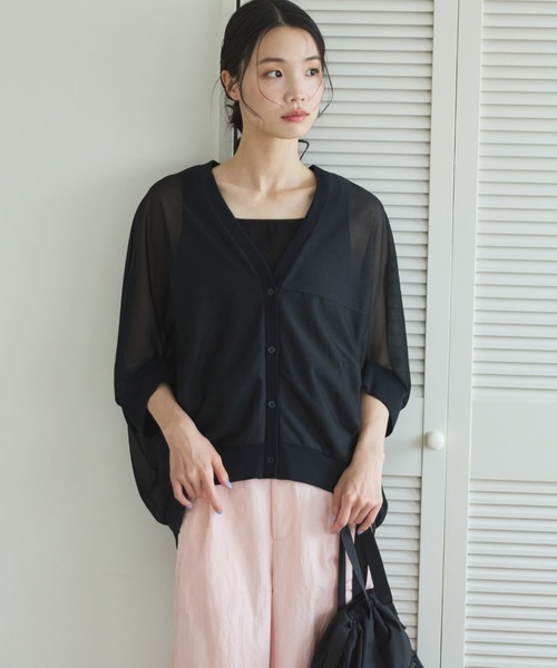 Doux archives(ドゥアルシーヴ)の「【ZOZO限定】トリコットシフォンドルマンカーディガン(シャツ/ブラウス・レディース・ブラウン/ブラック・FREE)」の12枚目の写真