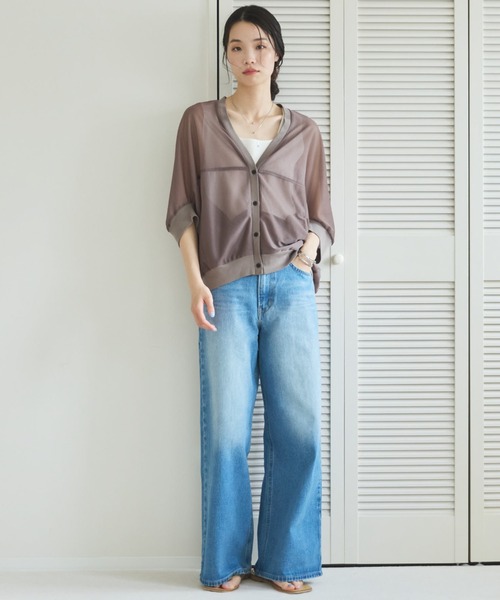 Doux archives(ドゥアルシーヴ)の「【ZOZO限定】トリコットシフォンドルマンカーディガン(シャツ/ブラウス・レディース・ブラウン/ブラック・FREE)」の20枚目の写真