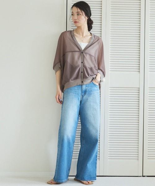 Doux archives(ドゥアルシーヴ)の「【ZOZO限定】トリコットシフォンドルマンカーディガン(シャツ/ブラウス・レディース・ブラウン/ブラック・FREE)」の21枚目の写真