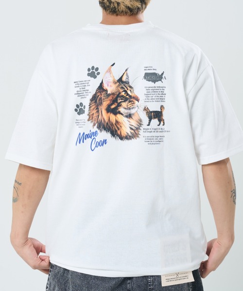 CORISCO(コリスコ)の「プロフィールアニマル柄TEE(M1)(Tシャツ/カットソー・メンズ・ブラック系1/グレー系1/キナリ/オートミール/グレー系2/ホワイト系2/ホワイト系1/ブラック系2・X-LARGE/LARGE/MEDIUM)」の1枚目の写真
