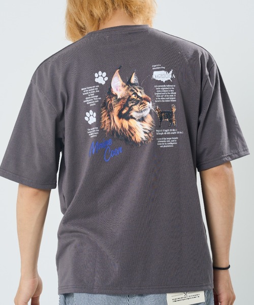 CORISCO(コリスコ)の「プロフィールアニマル柄TEE(M1)(Tシャツ/カットソー・メンズ・ブラック系1/グレー系1/キナリ/オートミール/グレー系2/ホワイト系2/ホワイト系1/ブラック系2・X-LARGE/LARGE/MEDIUM)」の6枚目の写真