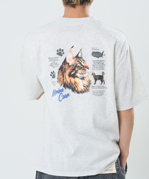 CORISCO(コリスコ)の「プロフィールアニマル柄TEE(M1)(Tシャツ/カットソー・メンズ・ブラック系1/グレー系1/キナリ/オートミール/グレー系2/ホワイト系2/ホワイト系1/ブラック系2・X-LARGE/LARGE/MEDIUM)」の8枚目の写真