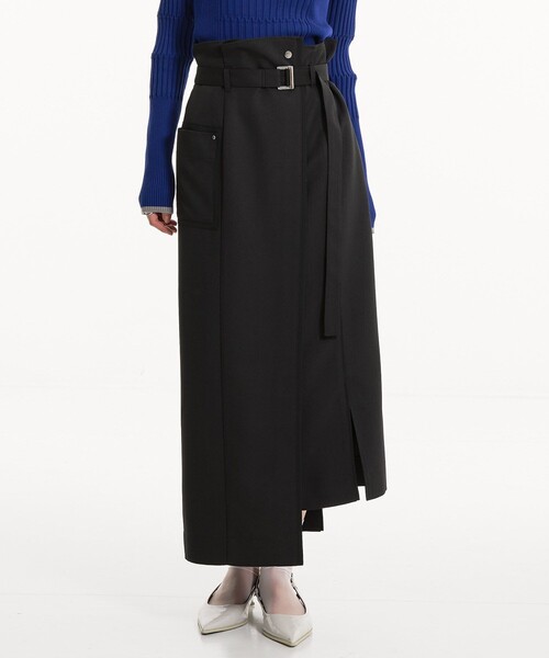 UNITED TOKYO（ユナイテッドトウキョウ）の「【新作】バイカラーアシメタイトスカート｜ウォッシャブル/オフィスカジュアル/細見え/春服（スカート・レディース・マルチ/ブラック/ベージュ・1/3/2）」の2枚目の写真