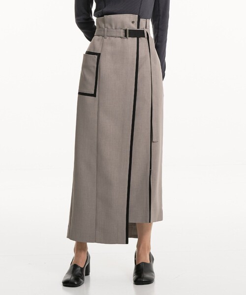UNITED TOKYO（ユナイテッドトウキョウ）の「【新作】バイカラーアシメタイトスカート｜ウォッシャブル/オフィスカジュアル/細見え/春服（スカート・レディース・マルチ/ブラック/ベージュ・1/3/2）」の17枚目の写真