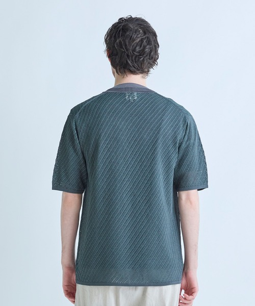 MEN'S BIGI(メンズビギ)の「クルーネックバイアスメッシュニット半袖Tシャツ(Tシャツ/カットソー・メンズ・ネイビー/グリーン/ライトグレー・03/02)」の12枚目の写真