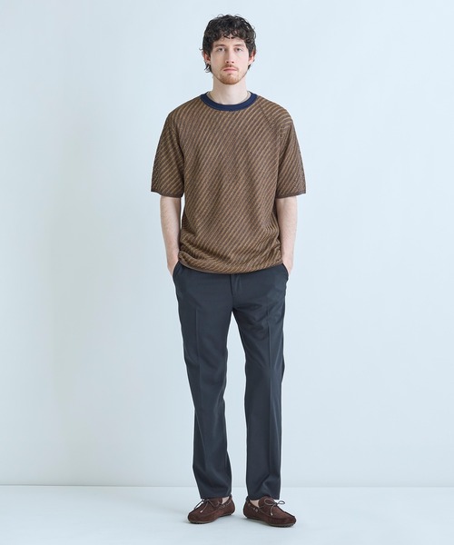 MEN'S BIGI(メンズビギ)の「クルーネックバイアスメッシュニット半袖Tシャツ(Tシャツ/カットソー・メンズ・ネイビー/グリーン/ライトグレー・03/02)」の16枚目の写真