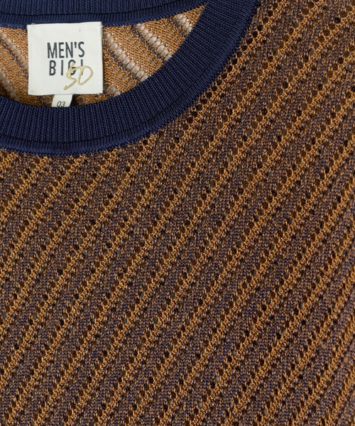 MEN'S BIGI(メンズビギ)の「クルーネックバイアスメッシュニット半袖Tシャツ(Tシャツ/カットソー・メンズ・ネイビー/グリーン/ライトグレー・03/02)」の22枚目の写真