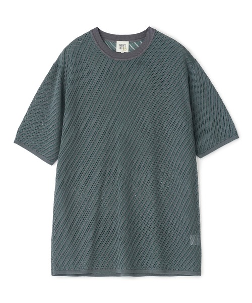 MEN'S BIGI(メンズビギ)の「クルーネックバイアスメッシュニット半袖Tシャツ(Tシャツ/カットソー・メンズ・ネイビー/グリーン/ライトグレー・03/02)」の20枚目の写真