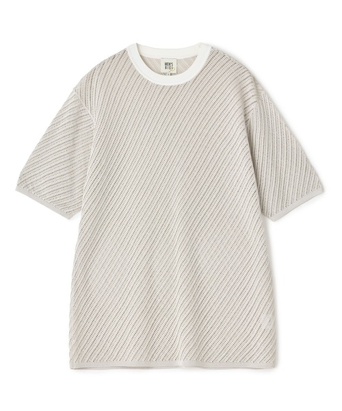 MEN'S BIGI(メンズビギ)の「クルーネックバイアスメッシュニット半袖Tシャツ(Tシャツ/カットソー・メンズ・ネイビー/グリーン/ライトグレー・03/02)」の19枚目の写真