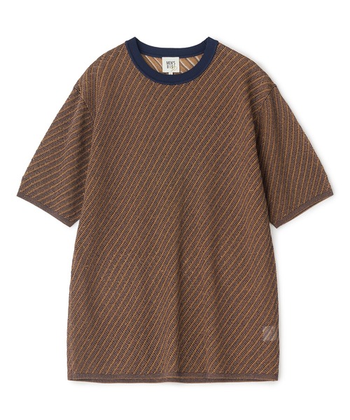 MEN'S BIGI(メンズビギ)の「クルーネックバイアスメッシュニット半袖Tシャツ(Tシャツ/カットソー・メンズ・ネイビー/グリーン/ライトグレー・03/02)」の18枚目の写真