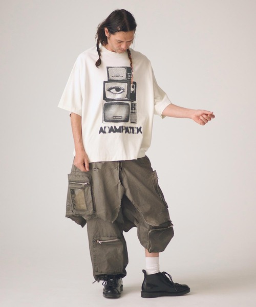 ADAM PATEK(アダムパテック)の「ADAMPATEK/noise aging T/プリントエイジング加工Tシャツ(Tシャツ/カットソー・メンズ・ピンク/グリーン/ブラック/ホワイト・2/1)」の21枚目の写真