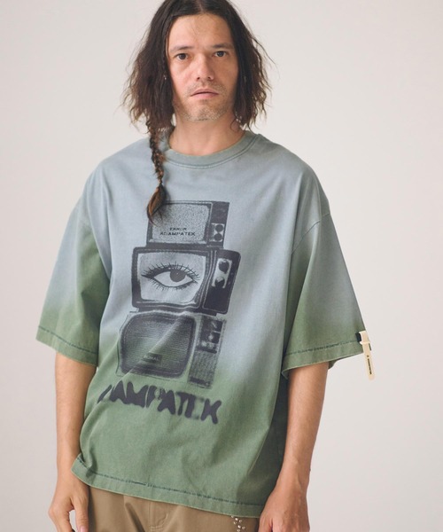 ADAM PATEK(アダムパテック)の「ADAMPATEK/noise aging T/プリントエイジング加工Tシャツ(Tシャツ/カットソー・メンズ・ピンク/グリーン/ブラック/ホワイト・2/1)」の12枚目の写真