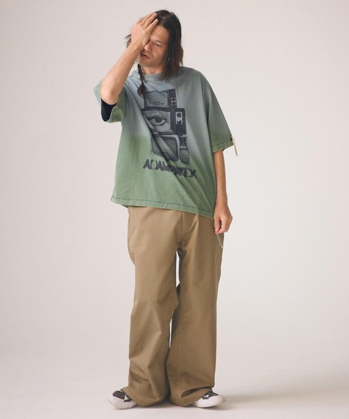 ADAM PATEK(アダムパテック)の「ADAMPATEK/noise aging T/プリントエイジング加工Tシャツ(Tシャツ/カットソー・メンズ・ピンク/グリーン/ブラック/ホワイト・2/1)」の13枚目の写真