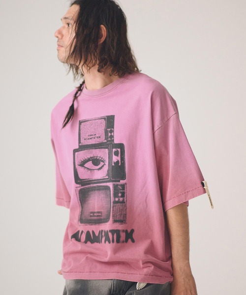 ADAM PATEK(アダムパテック)の「ADAMPATEK/noise aging T/プリントエイジング加工Tシャツ(Tシャツ/カットソー・メンズ・ピンク/グリーン/ブラック/ホワイト・2/1)」の15枚目の写真