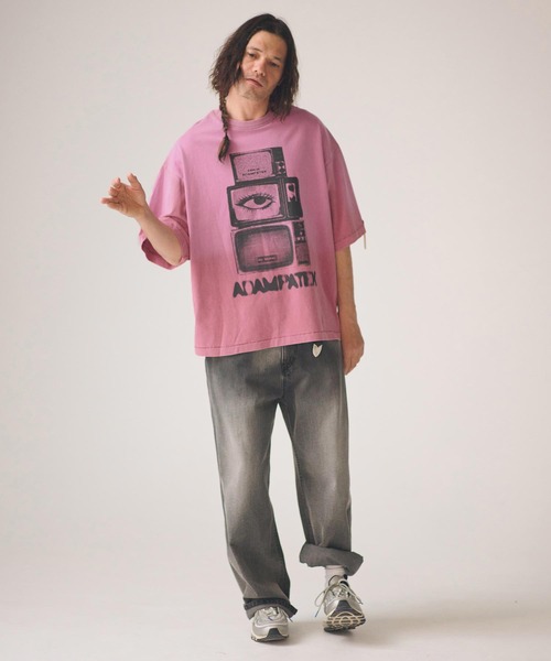 ADAM PATEK(アダムパテック)の「ADAMPATEK/noise aging T/プリントエイジング加工Tシャツ(Tシャツ/カットソー・メンズ・ピンク/グリーン/ブラック/ホワイト・2/1)」の16枚目の写真