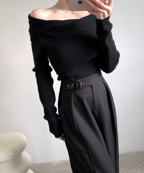 FAVORITO(ファヴォリート)の「ワイドパンツ(その他パンツ・レディース・ベージュ/ブラック・F)」の5枚目の写真