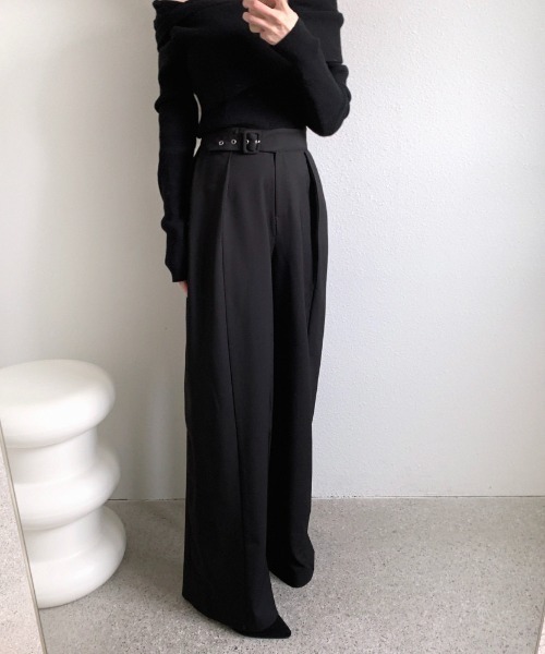 FAVORITO(ファヴォリート)の「ワイドパンツ(その他パンツ・レディース・ベージュ/ブラック・F)」の7枚目の写真