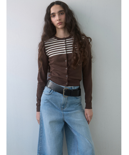 Kijun(キジュン)の「Stripe Knit Cardigan Brown(カーディガン/ボレロ・レディース・その他・SMALL/MEDIUM)」の10枚目の写真
