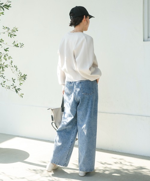 Bou Jeloud(ブージュルード)の「アシメラップデニムパンツ(デニムパンツ・レディース・ブラック/ブルー・MEDIUM)」の14枚目の写真