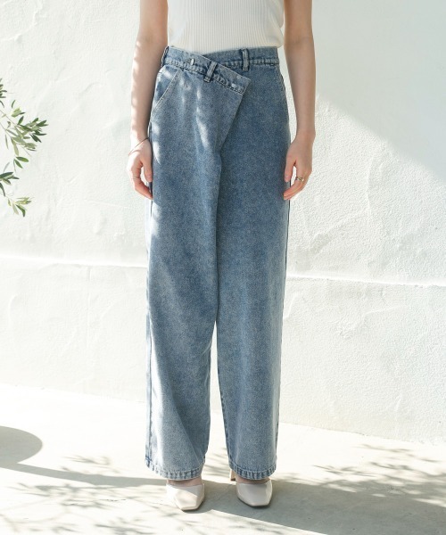 Bou Jeloud(ブージュルード)の「アシメラップデニムパンツ(デニムパンツ・レディース・ブラック/ブルー・MEDIUM)」の15枚目の写真