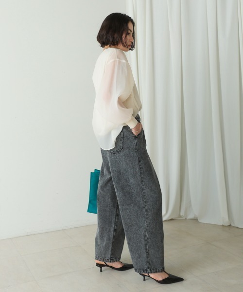 Bou Jeloud(ブージュルード)の「アシメラップデニムパンツ(デニムパンツ・レディース・ブラック/ブルー・MEDIUM)」の22枚目の写真
