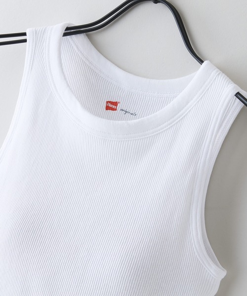 HANES(ヘインズ)の「【HANES/ヘインズ】ブラアメリカンスリーブ テレコ素材 カップ付き(タンクトップ・レディース・ホワイト/ブラウン/ブラック・FREE)」の12枚目の写真
