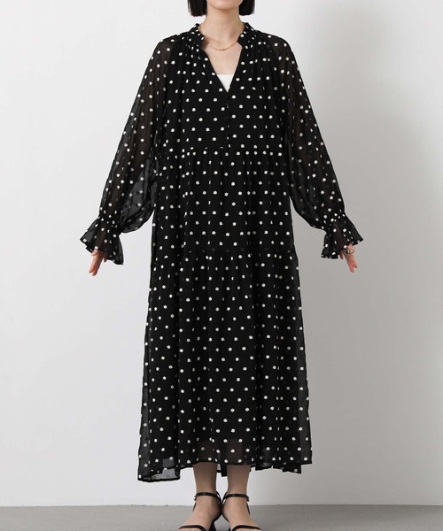 Gready Brilliant（グレディブリリアン）の「花刺繍ティアードワンピ（ワンピース・レディース・ブラック×ホワイト・38）」の20枚目の写真