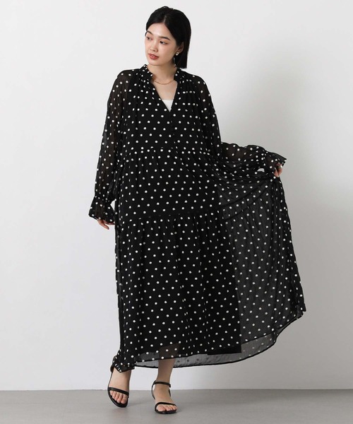 Gready Brilliant（グレディブリリアン）の「花刺繍ティアードワンピ（ワンピース・レディース・ブラック×ホワイト・38）」の3枚目の写真