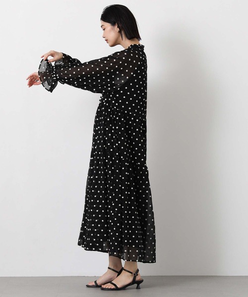 Gready Brilliant（グレディブリリアン）の「花刺繍ティアードワンピ（ワンピース・レディース・ブラック×ホワイト・38）」の4枚目の写真