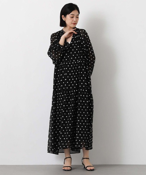 Gready Brilliant（グレディブリリアン）の「花刺繍ティアードワンピ（ワンピース・レディース・ブラック×ホワイト・38）」の7枚目の写真