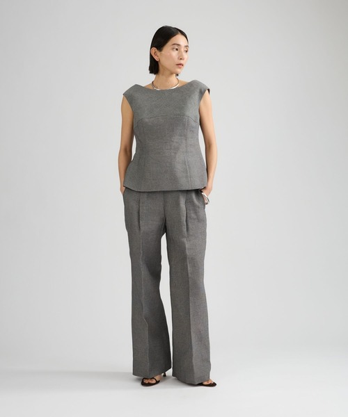 Chaos（カオス）の「Chaos(カオス)/ サッサーラワイドパンツ　【セットアップ可】（スラックス・レディース・ブラック×ホワイト・38/36）」の5枚目の写真