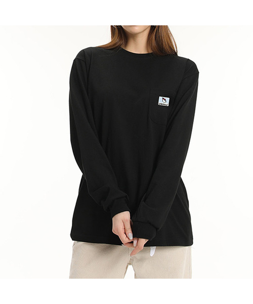 GRANFINNY(グランフィニ)の「ロングスリーブスーパーぺんぎんポケット長袖TシャツGFPT01(Tシャツ/カットソー・レディース・ブラック/ホワイト/ライトブルー/チャコールグレー・MEDIUM/LARGE/X-LARGE/XX-LARGE)」の1枚目の写真