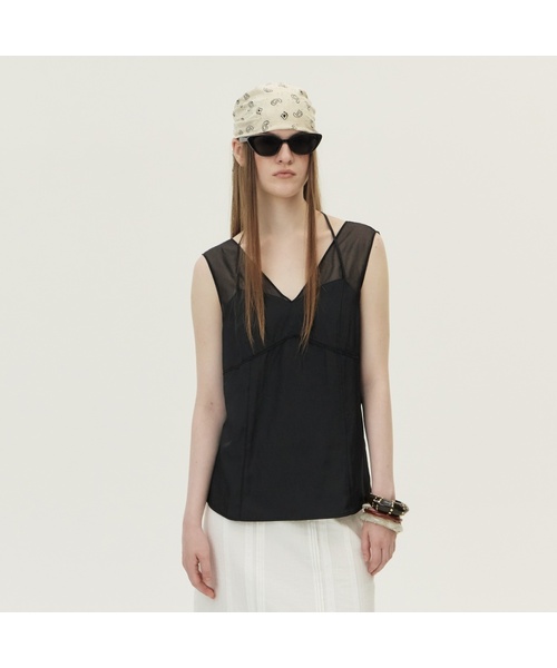 KUME(クメ)の「Organza Sheer Sleeveless Top, Black(シャツ/ブラウス・レディース・その他・SMALL/MEDIUM/LARGE)」の1枚目の写真