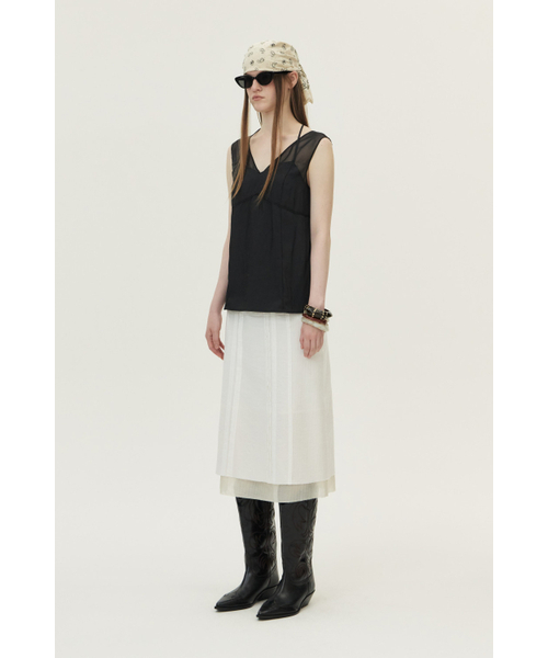 KUME(クメ)の「Organza Sheer Sleeveless Top, Black(シャツ/ブラウス・レディース・その他・SMALL/MEDIUM/LARGE)」の3枚目の写真