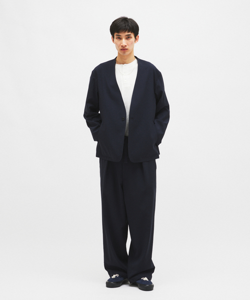 JOURNAL STANDARD（ジャーナルスタンダード）の「EVALET / エバレット ST オーバー パンツ "セットアップ着用可能"（スラックス・メンズ・ブラック系その他/カーキ/ネイビー・MEDIUM/SMALL/LARGE）」の16枚目の写真