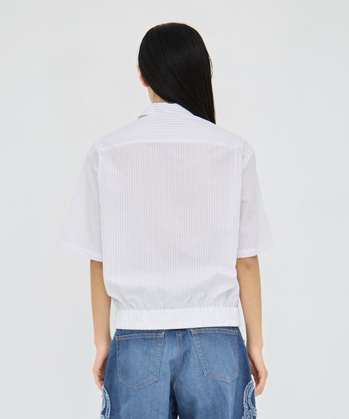 TAAKK(ターク)の「【TAAKK/ターク】 Short Sleeve Shirt/ショートスリーブシャツ(シャツ/ブラウス・レディース・ネイビー/ホワイト・1)」の7枚目の写真