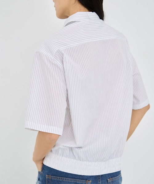 TAAKK(ターク)の「【TAAKK/ターク】 Short Sleeve Shirt/ショートスリーブシャツ(シャツ/ブラウス・レディース・ネイビー/ホワイト・1)」の10枚目の写真