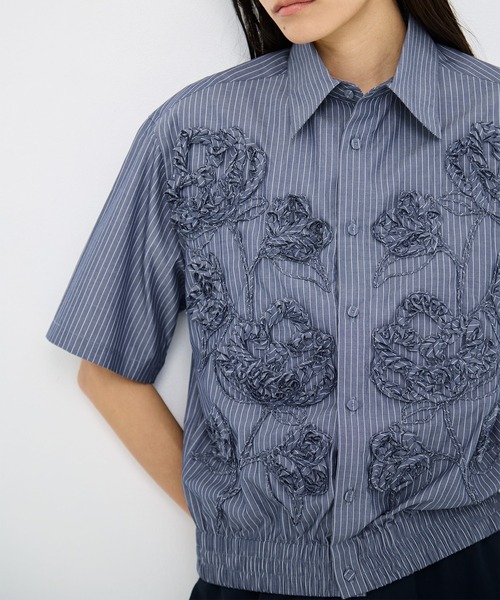 TAAKK(ターク)の「【TAAKK/ターク】 Short Sleeve Shirt/ショートスリーブシャツ(シャツ/ブラウス・レディース・ネイビー/ホワイト・1)」の16枚目の写真