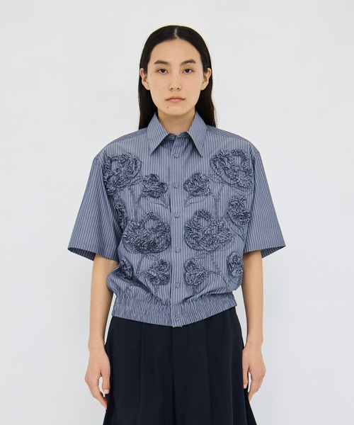 TAAKK(ターク)の「【TAAKK/ターク】 Short Sleeve Shirt/ショートスリーブシャツ(シャツ/ブラウス・レディース・ネイビー/ホワイト・1)」の13枚目の写真