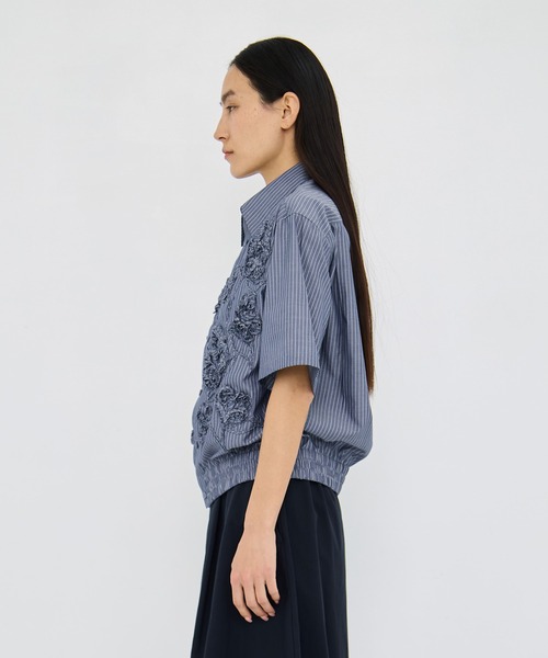 TAAKK ターク　チンツ加工コットン　シャツコーネイビー 2サイズ TAAKK（ターク）の「【TAAKK/ターク】 Short Sleeve Shirt/ショート