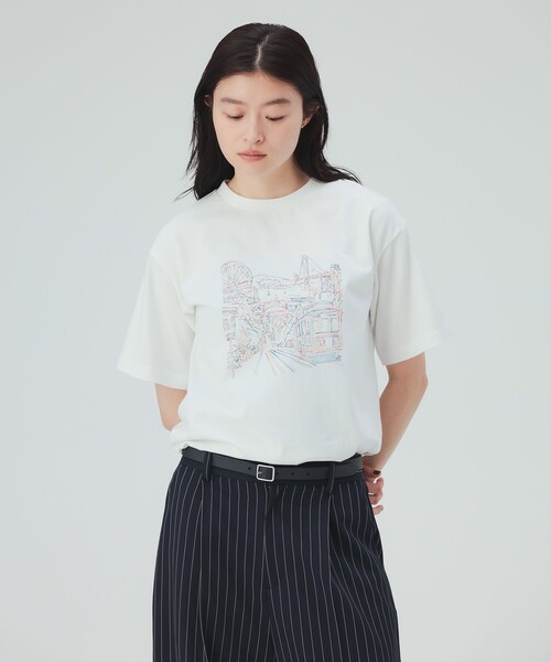 BEAMS HEART(ビームスハート)の「カラフルプリント Tシャツ(Tシャツ/カットソー・レディース・チャコールグレー/レッド/オフホワイト・FREE)」の8枚目の写真