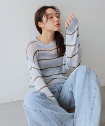 cheriella | 【cheriella】シアーボーダーニットトップス　SHEER BORDER KNIT TOPS(ニット/セーター)