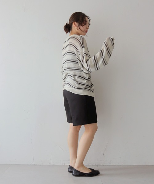 cheriella(シェリエラ)の「【cheriella】シアーボーダーニットトップス SHEER BORDER KNIT TOPS(ニット/セーター・レディース・アイボリー/ブルー・FREE)」の11枚目の写真