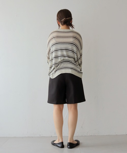 cheriella(シェリエラ)の「【cheriella】シアーボーダーニットトップス SHEER BORDER KNIT TOPS(ニット/セーター・レディース・アイボリー/ブルー・FREE)」の12枚目の写真