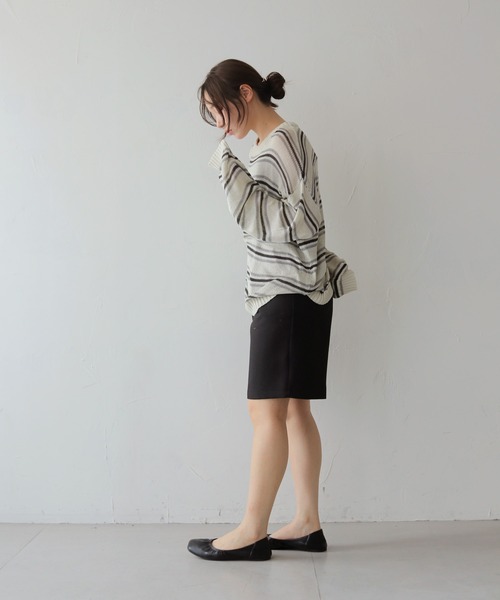 cheriella(シェリエラ)の「【cheriella】シアーボーダーニットトップス SHEER BORDER KNIT TOPS(ニット/セーター・レディース・アイボリー/ブルー・FREE)」の14枚目の写真